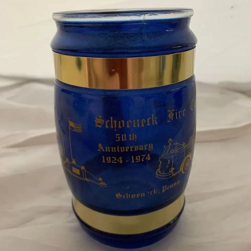 Schoeneck Fire Department Schoeneck Penna Vintage 50th Anniversary Blue Mug 1974